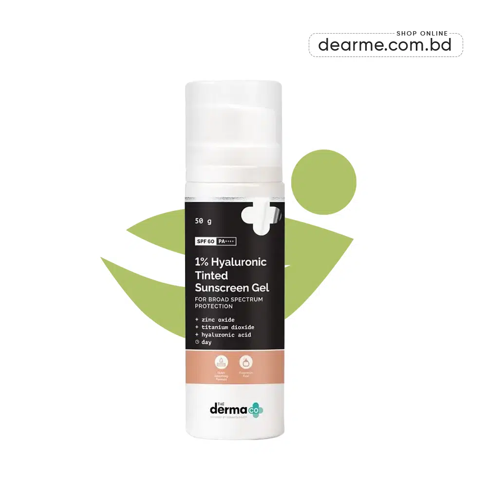 The Derma co 1% Hyaluronic Acid Tinted Sunscreen Gel SPF 60 50 gm
