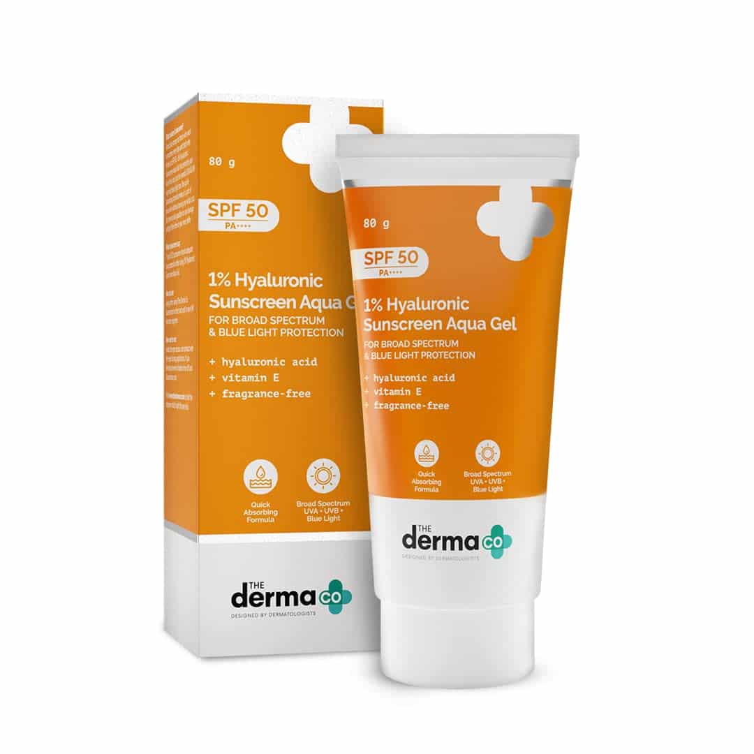 The Derma Co 1% Hyaluronic Sunscreen SPF 50 Aqua Gel, PA++++