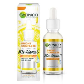 Garnier Skin Naturals, Bright Complete 30X Vitamin C Booster Face Serum, Increases Skin's Glow Instantly and Reduces Spots Overtime, with 2% Niacinamide + 0.5% Salicylic Acid, for Men & Women, 50 ml