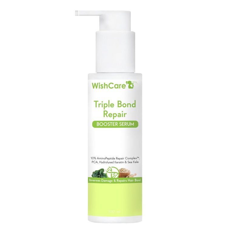 WishCare Triple Bond Repair Booster Hair Serum - 10% AminoPeptide Complex - Repairs Damaged & Frizzy Hair (100ml)