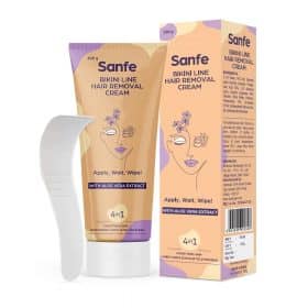 Sanfe Bikini Line Hair Removal Cream with Spatula and Intimate Wipes