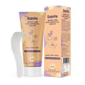 Sanfe Bikini Line Hair Removal Cream with Spatula and Intimate Wipes