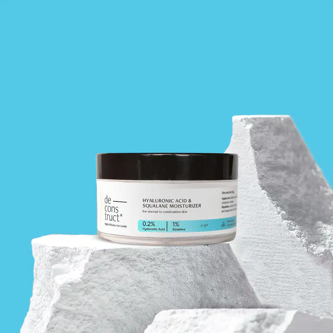 Deconstruct Hyaluronic Acid & Squalane Moisturizer 50g5 Deconstruct Hyaluronic Acid & Squalane Moisturizer, beginner-friendly, for normal skin, with 0.2% Hyaluronic Acid and 1% Squalane, 50g jar