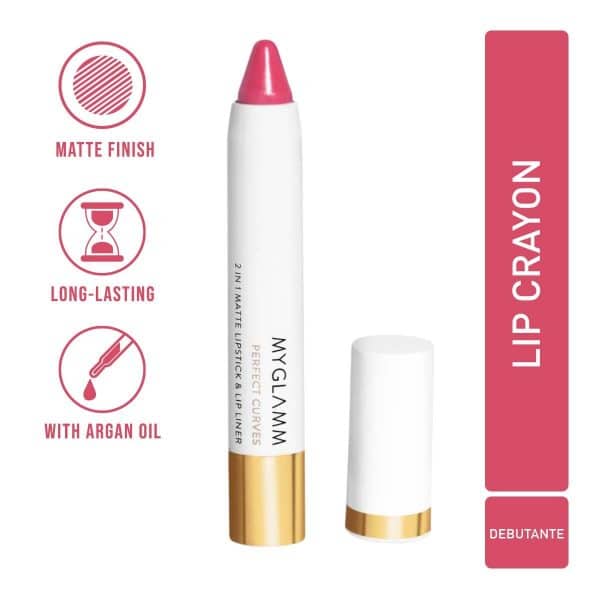 MyGlamm Perfect Curves Matte Lip Crayon - Debutante (Brick Pink Shade)