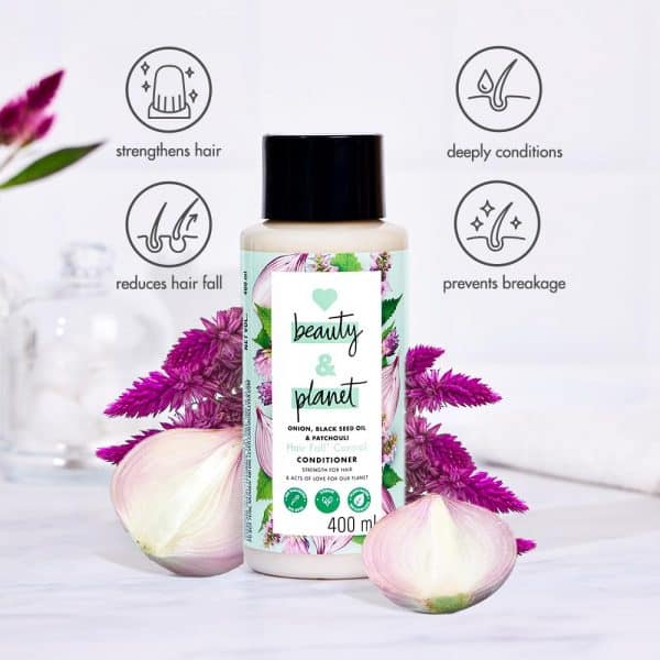 Love Beauty & Planet Onion Oil, Blackseed Oil & Patchouli Hairfall Control Conditioner- 200ml