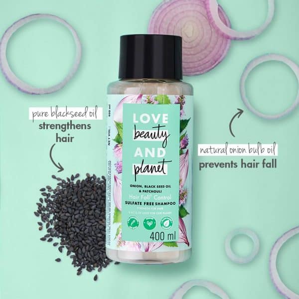 Love Beauty & Planet Onion oil, Blackseed oil & Patchouli Hairfall control Shampoo - 200ml