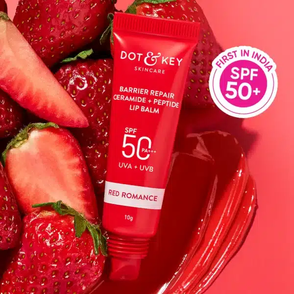 Dot & Key Ceramide & Peptide Barrier Repair Lip Balm Spf 50 (Red Romance)