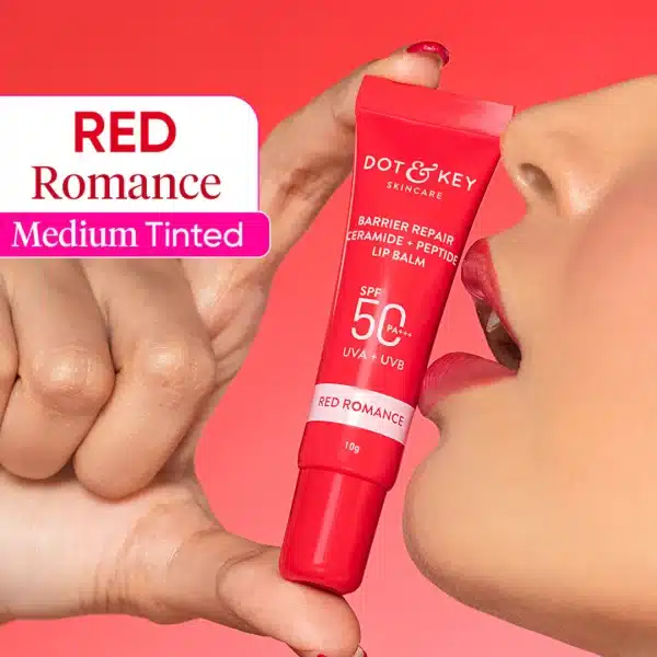 Dot & Key Ceramide & Peptide Barrier Repair Lip Balm Spf 50 (Red Romance)