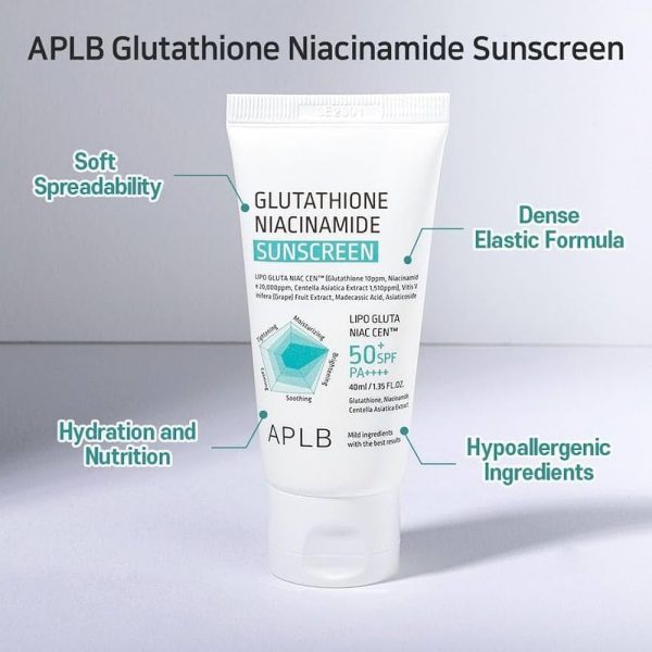 APLB Glutathione Niacinamide Sunscreen SPF50 PA 40ml0000000