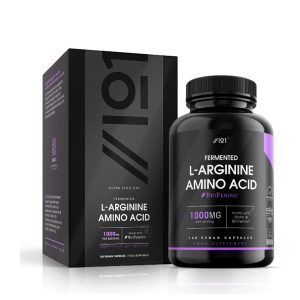 Alpha01 L-Arginine Amino Acid with BioPerine & Biotin 1000mg 120 Capsules