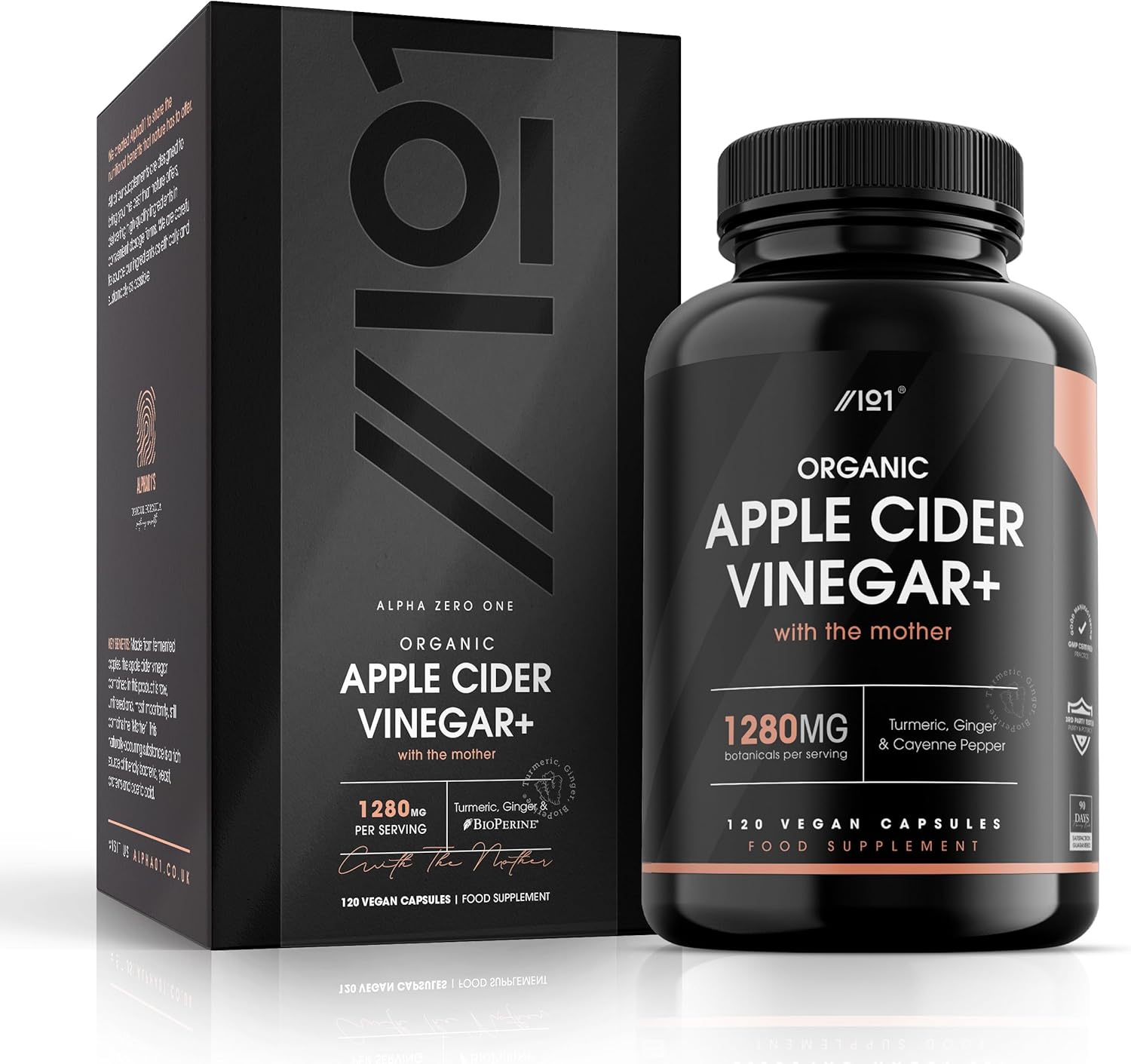 Alpha01 Organic Apple Cider Vinegar 1280mg 120 Capsules