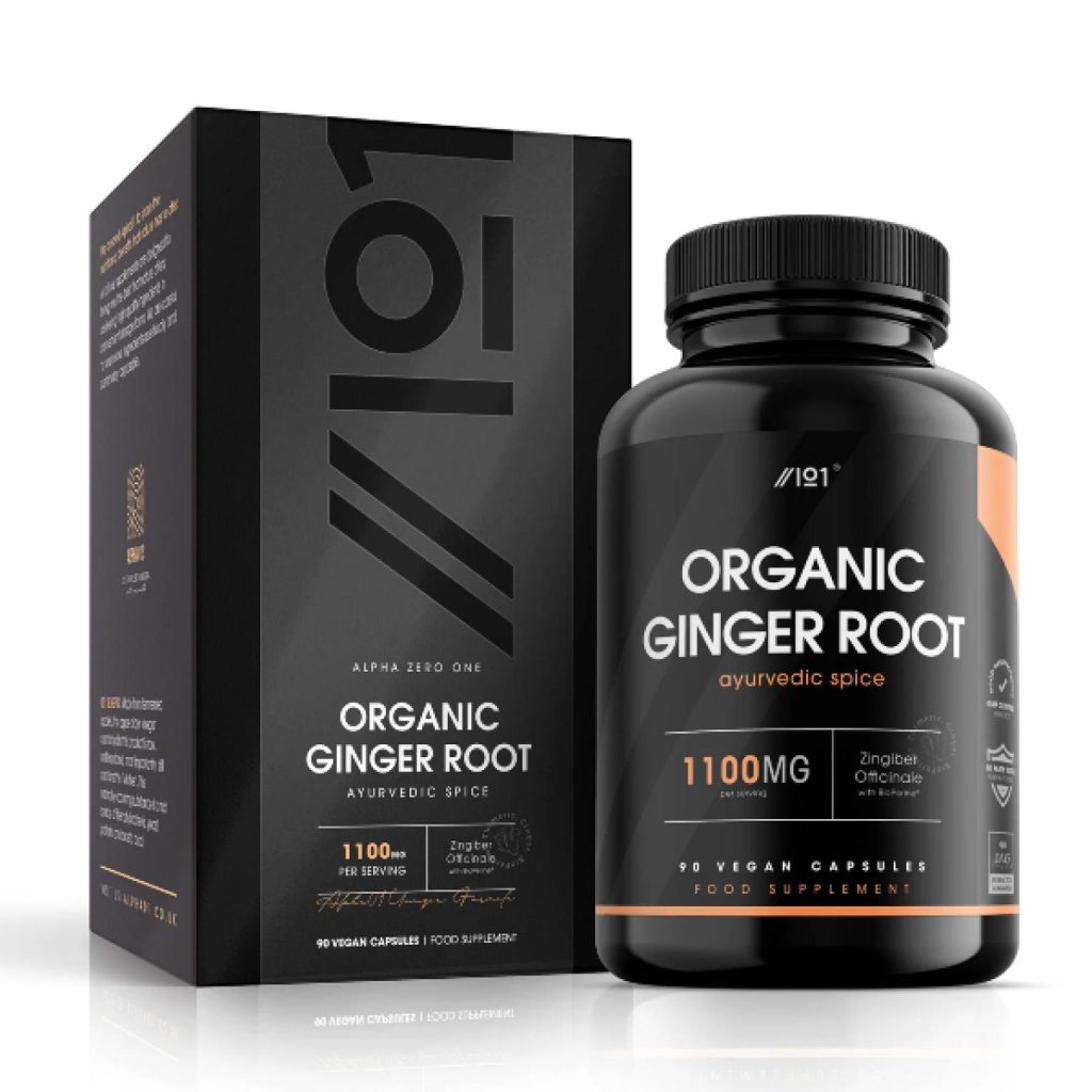 Alpha01 Organic Ginger Root 1100mg 90 Capsules