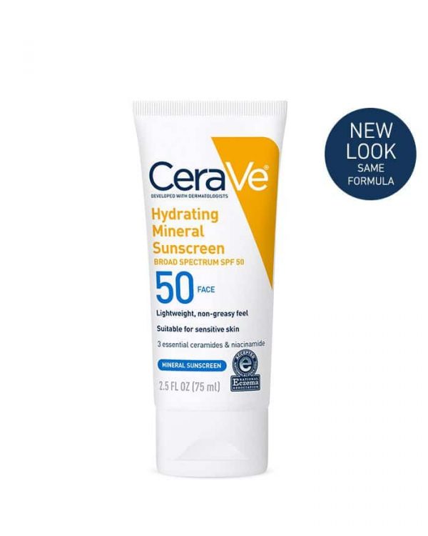 CeraVe Hydrating Mineral Face Sunscreen Broad Spectrum SPF 50 75ml