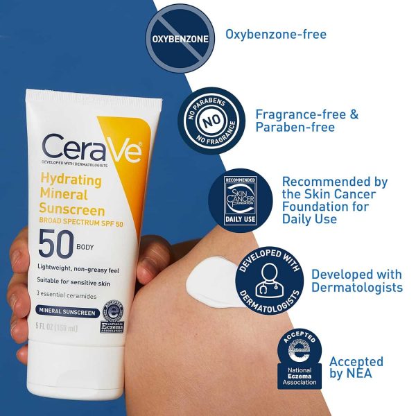 CeraVe Hydrating Mineral Face Sunscreen Broad Spectrum SPF 50 75ml0