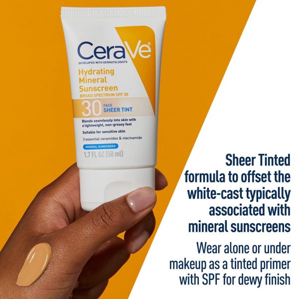 CeraVe Hydrating Mineral Sunscreen Broad Spectrum SPF30 For Face Sheer Tint 50ml1