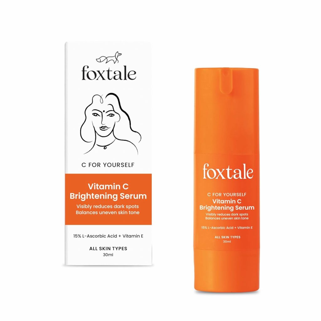 Foxtale 15% Vitamin C Face Serum for Glowing Skin | Pure L-Ascorbic Acid and Vitamin E | Brightening Serum for Dark Spots,Dull Skin,Uneven Skin Tone