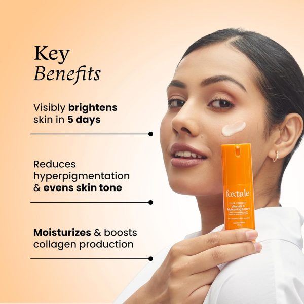 Foxtale 15 Vitamin C Face Serum for Glowing Skin Pure L Ascorbic Acid and Vitamin E Brightening Serum for Dark SpotsDull SkinUneven Skin Tone 2