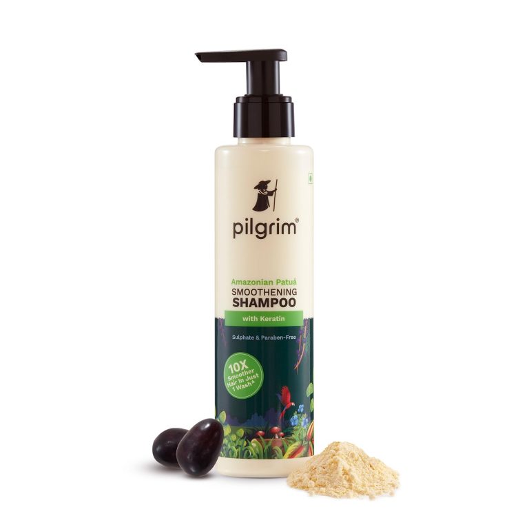 Pilgrim Patuá & Keratin Hair SMOOTHENING SHAMPOO for Dry & Frizzy hair | Sulphate & Paraben free shampoo for Women & Men