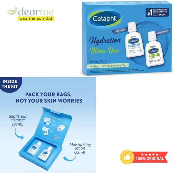 Cetaphil Mini Travel Pack for Sensitive Skin, Facewash & Moisturizer