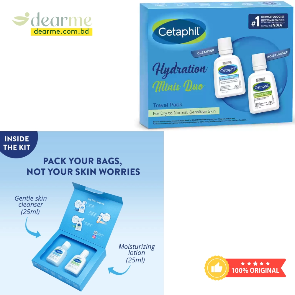 Cetaphil Mini Travel Pack for Sensitive Skin, Facewash & Moisturizer