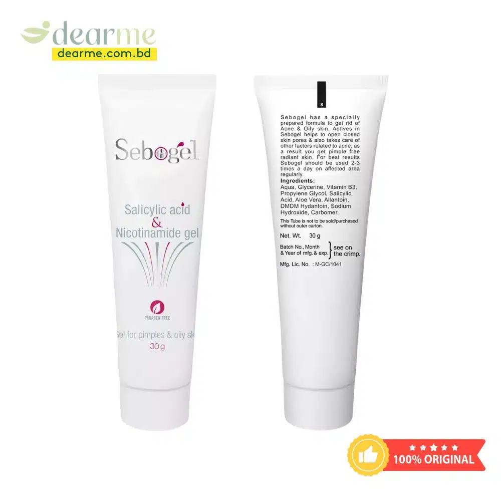Sebogel Salicylic Acid & Niacinamide Gel for Pimples & Oily Skin dearme.com.bd