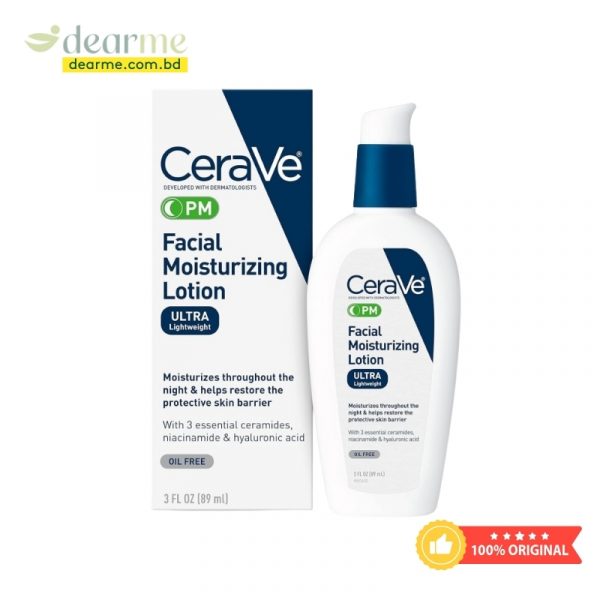 CeraVe PM Ultra Lightweight Facial Moisturizing Lotion 89ml