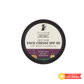 Pilgrim Red Vine Face Pilgrim Cream SPF 30 with Vitamin C & Rosehip Oil (PA+++)- 08g
