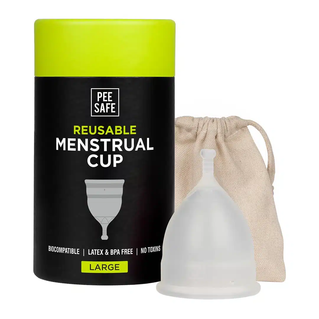 Pee Safe Reusable Menstrual Cup for Women Large Size with Pouch Pee Safe Reusable Menstrual Cup for Women Large Size with Pouch