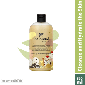 Boots Cookies & Cream Shower Gel, Bubble Bath & Shampoo