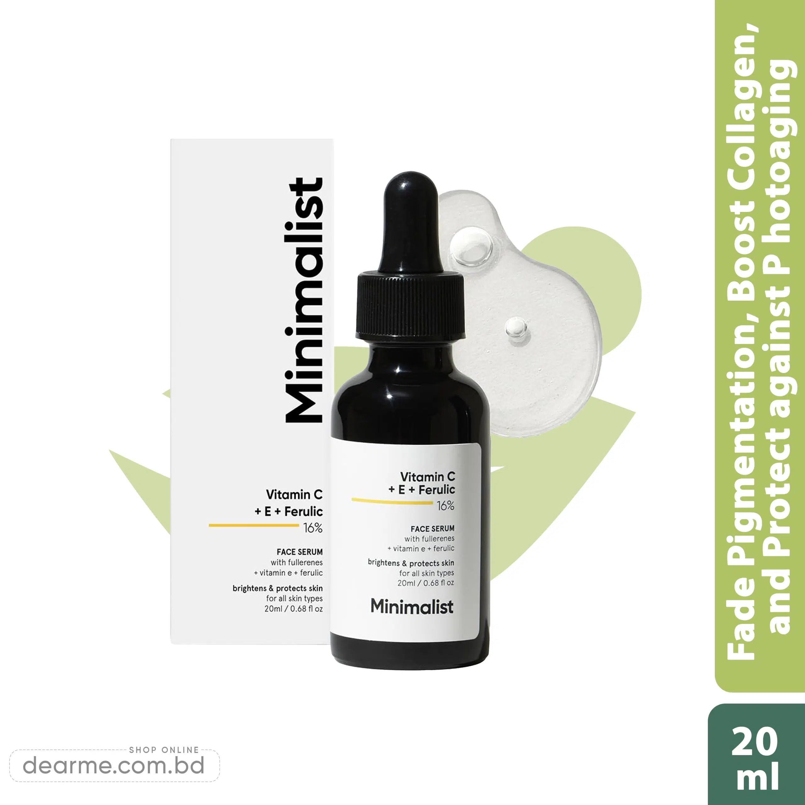 Minimalist Vitamin C+ E+ Ferulic 16% Face Serum 20ml Minimalist Vitamin C E Ferulic 16 Face Serum 20ml scaled
