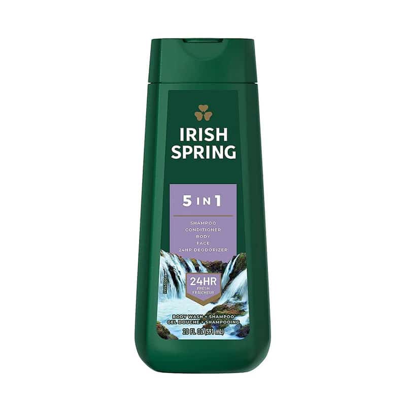 Irish Spring 5 in 1 Shampoo Conditioner Body Face 24hr Deodorizer - 591ml
