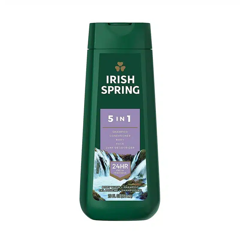 Irish Spring 5 in 1 Shampoo Conditioner Body Face 24hr Deodorizer - 591ml