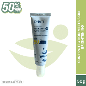 Plum 2% Niacinamide & Rice Water Hybrid Face Sunscreen With SPF 50 PA+++ 50g