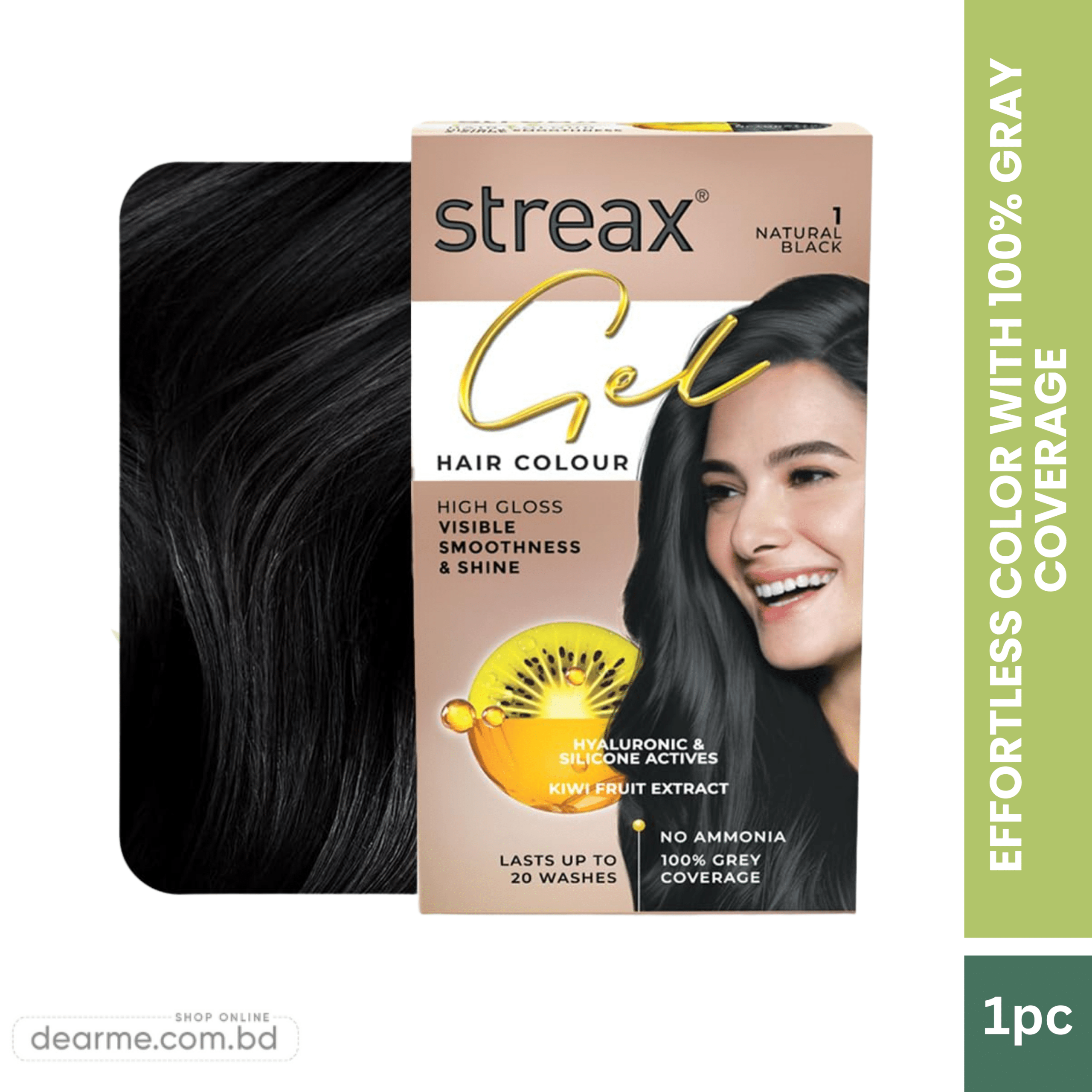 Streax Gel Hair Colour (Natural Black)