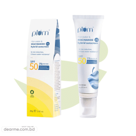 Plum 2% Niacinamide & Rice Water Hybrid Face Sunscreen With SPF 50 PA+++ 50g