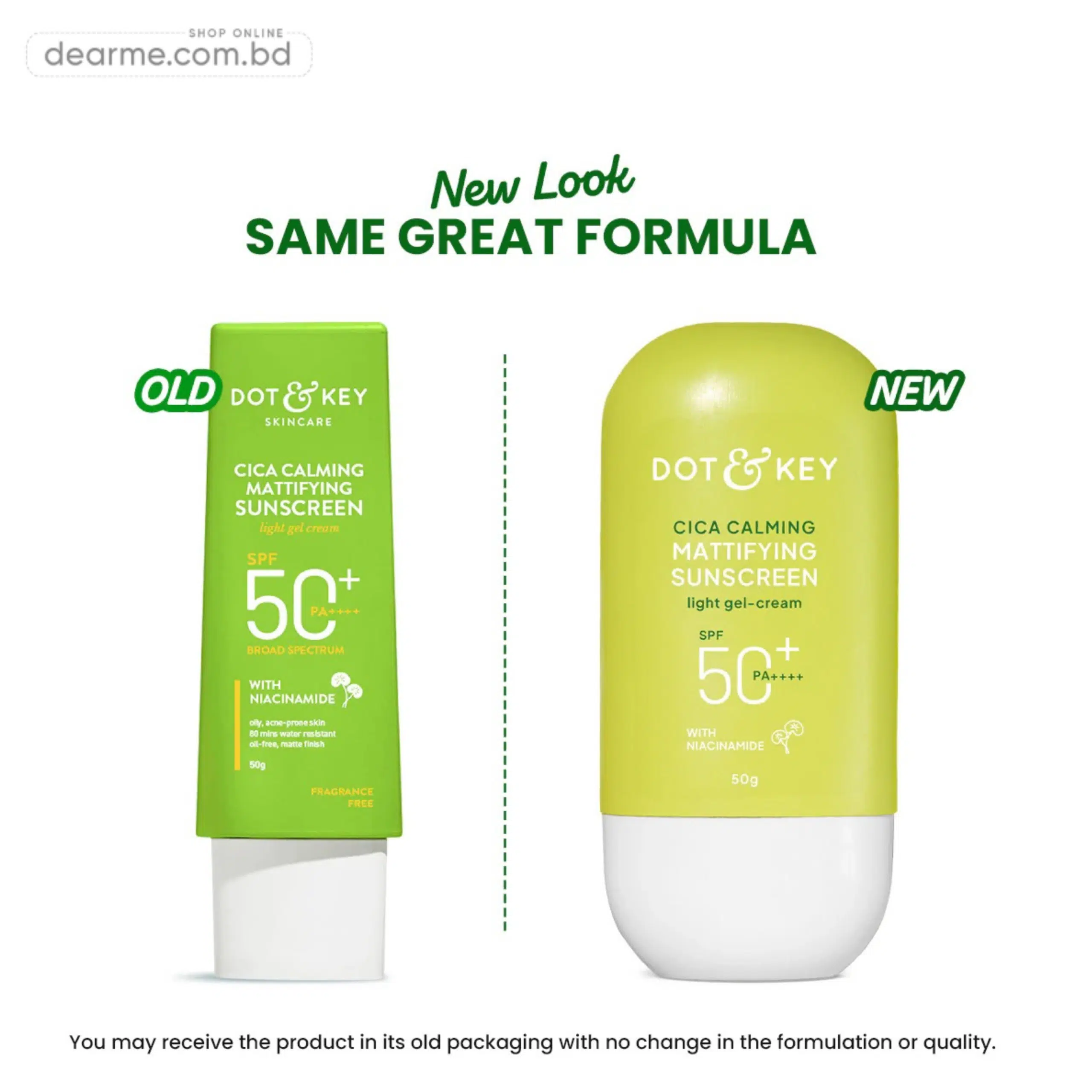 Dot Key CICA Calming Mattifying Sunscreen SPF 50 PA 50g scaled