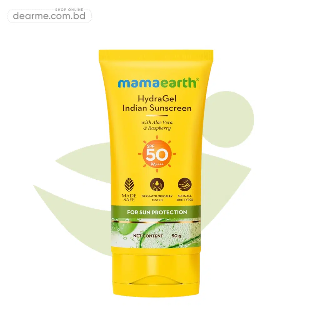 Mamaearth hydraGel indian sunscreen with aloe vera raspberry 50g