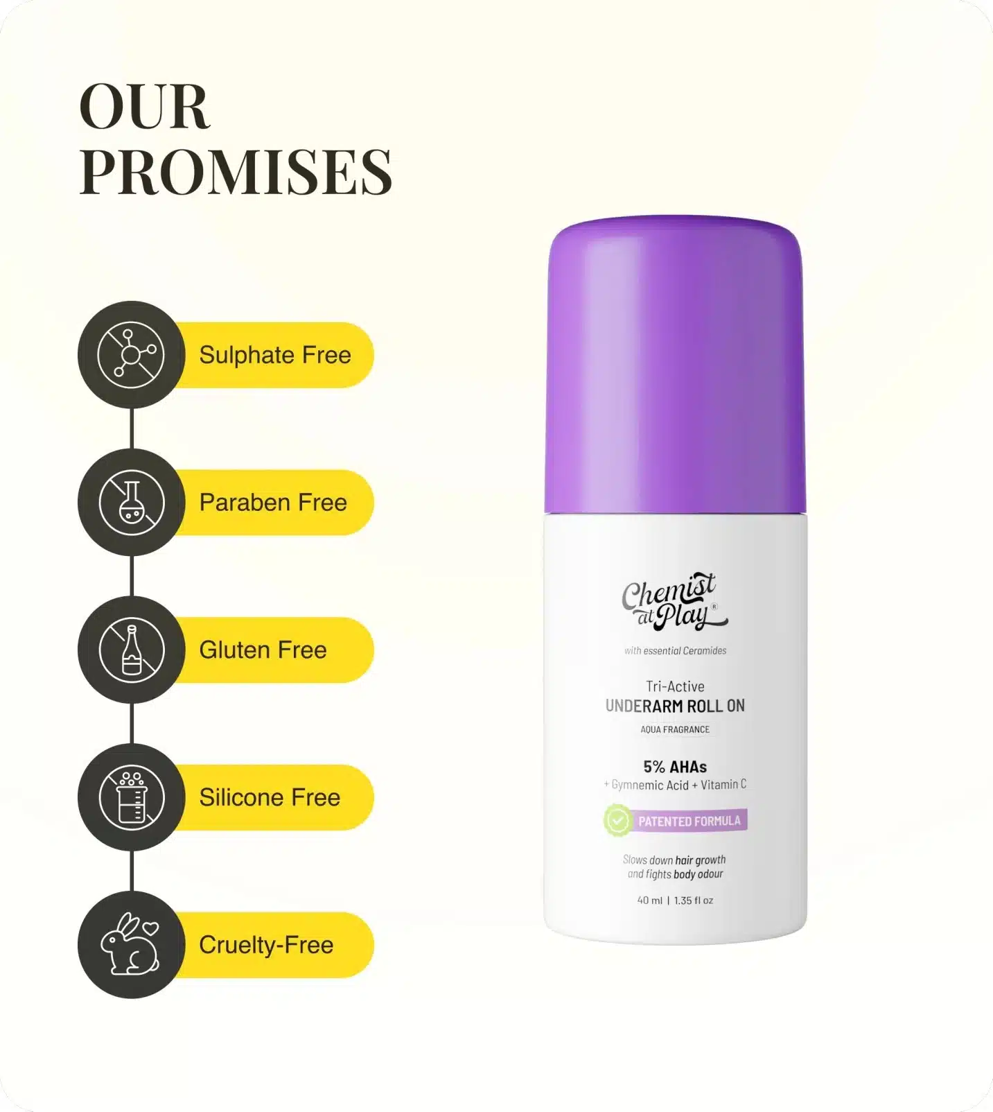 Chemist at Play Tri Active Underarm Roll On for Hair Growth Reduction Aqua – 40ml 3