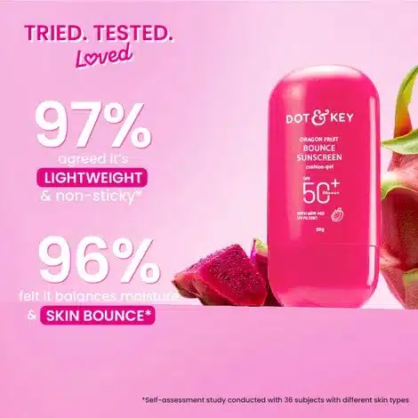 Dragon Fruit Bounce Sunscreen In Vivo Tested SPF 50 PA with New Age UV Filters 50 gm 8