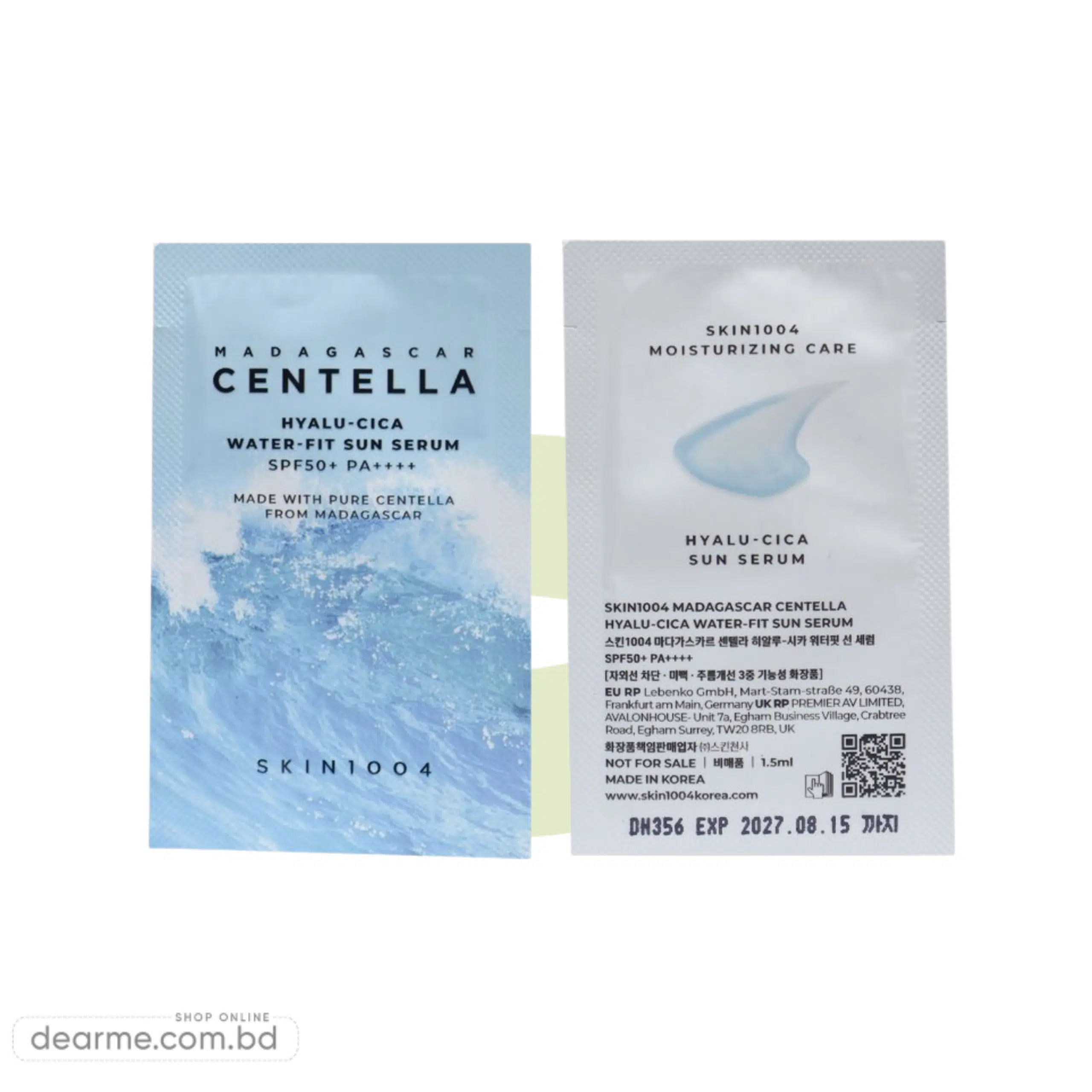 SKIN1004 Madagascar Centella Hyalu-Cica Water-Fit Sun Serum SPF 50+ PA++++ 1.5 ml SKIN1004 Madagascar Centella Hyalu-Cica Water-Fit Sun Serum SPF 50+ PA++++ 1.5 ml