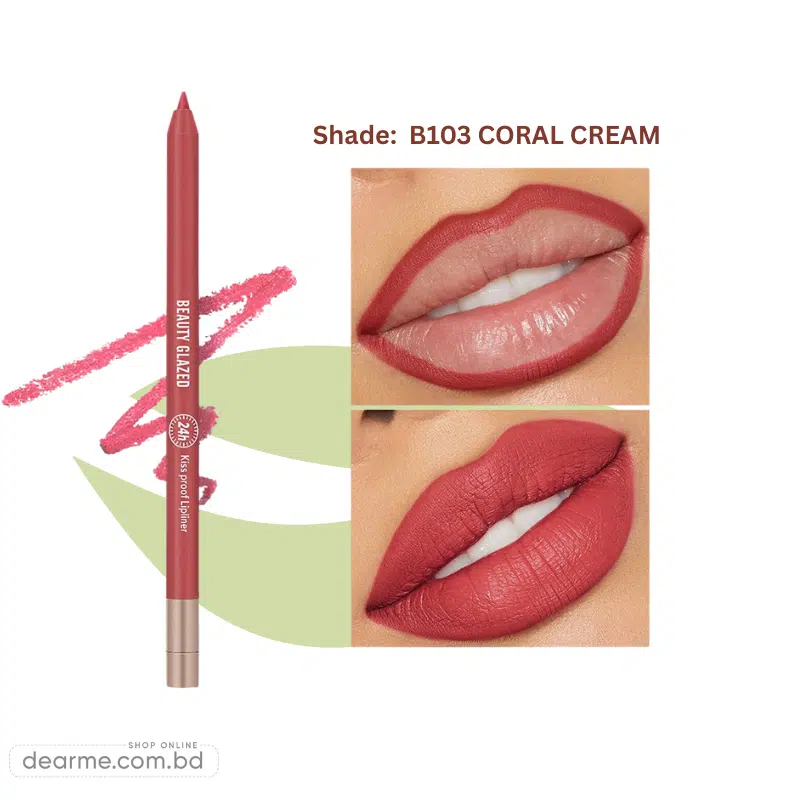 Beauty Glazed Waterproof Long Lasting Lip Liner B103 CORAL CREAM
