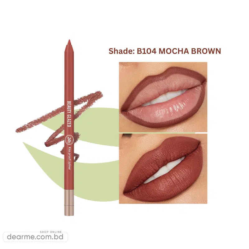 Beauty Glazed Waterproof Long Lasting Lip Liner B104 MOCHA BROWN