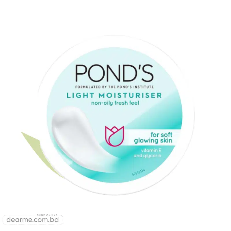 PONDS Light Moisturiser 100 ml Non Oily Fresh Feel For Soft Glowing Skin With Vitamin E And Glycerin