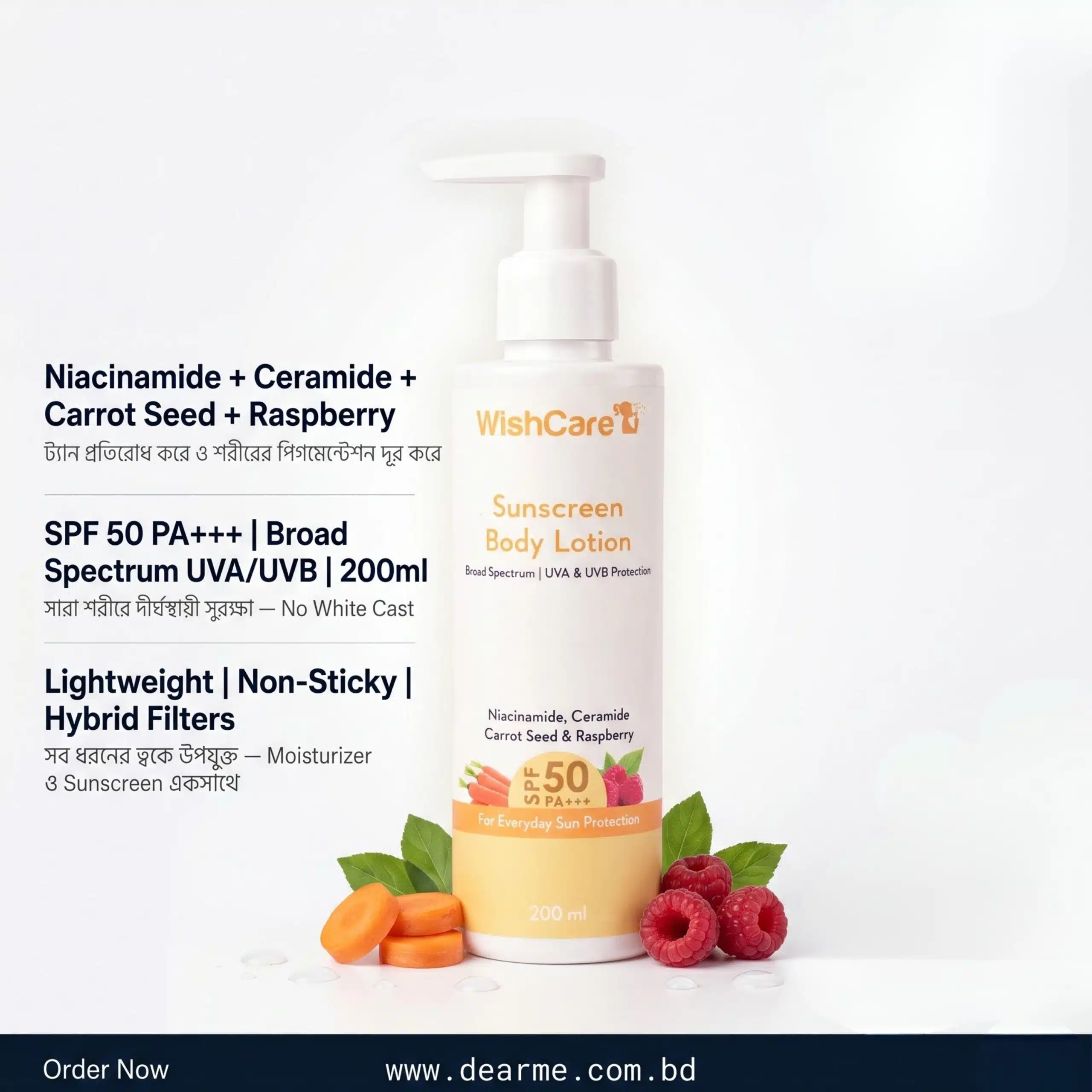 WishCare SPF50 Sunscreen Body Lotion (2)